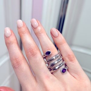 John Hardy Amethyst Coil Ring Size 7 ~ 13.16 Grams, Sterling Silver